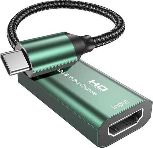 بطاقة التقاط الفيديو، بطاقة التقاط 4K USB 3.0 HDMI إلى USB C، بطاقة تسجيل 1080P 60FPS للألعاب والبث، متوافقة مع IPad Windows Mac OS Switch PS5/4 Xbox OBS Zoom DSLR Camera (أخضر) in Saudi Arabia