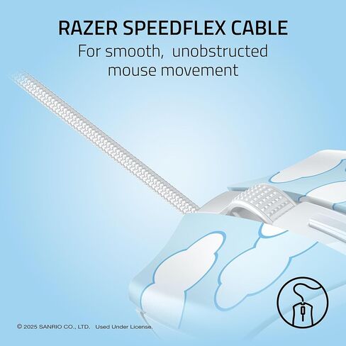 ماوس الألعاب السلكي Razer Cobra: خفيف الوزن 58 جم - مفاتيح بصرية من الجيل الثالث - إضاءة Chroma RGB Underglow - مستشعر بصري 8500 نقطة في البوصة - أقدام ماوس PTFE بنسبة 100% - كابل Speedflex - إصدار Cinnamoroll in Saudi Arabia