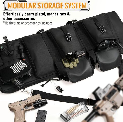 37" Single Soft Rifle Case, Spacious Modular Gun Bag with Molle Pockets & Lockable Zipper, Fits Long-distance Transportation Items & Accessories, for Hunting, Shooting, Travel & Storage in Saudi Arabia