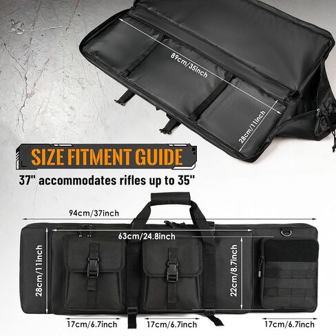 37" Single Soft Rifle Case, Spacious Modular Gun Bag with Molle Pockets & Lockable Zipper, Fits Long-distance Transportation Items & Accessories, for Hunting, Shooting, Travel & Storage in Saudi Arabia