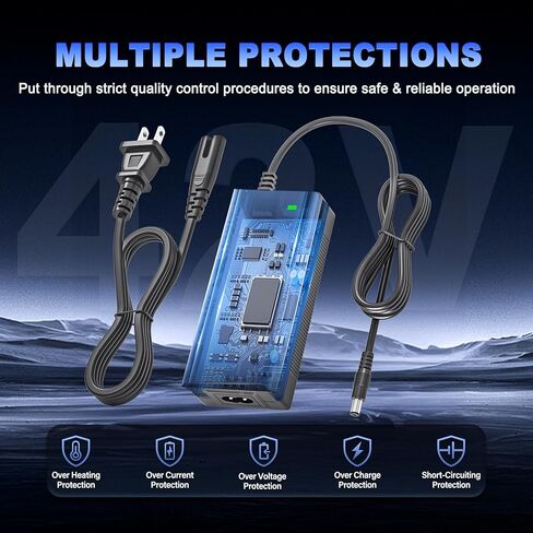 شاحن سكوتر 42 فولت 2 أمبير متوافق مع Gotrax GXL V2، G2، G3، G4، Apex، Eclipse، Rival، XR Elite، مصدر طاقة كهربائي Tour XP متوافق مع شاحن Gotrax Alpha XL in Saudi Arabia