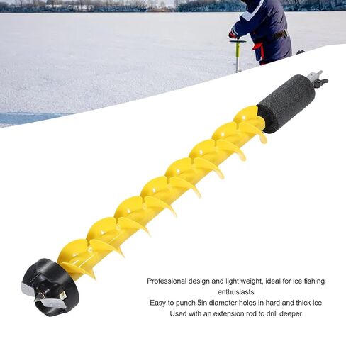 Nylon Cordless Ice Auger, Electric Drill Bit for Ice Fishing with Adapter 5in Diameter 41.3in Length Lightweight Impact Proof Alloy Steel Blades Cutters in Saudi Arabia