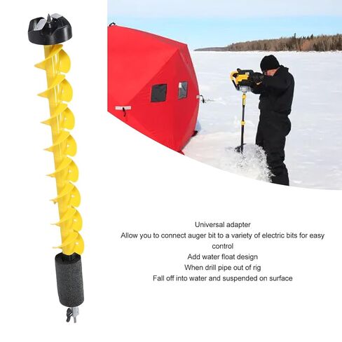 Nylon Cordless Ice Auger, Electric Drill Bit for Ice Fishing with Adapter 5in Diameter 41.3in Length Lightweight Impact Proof Alloy Steel Blades Cutters in Saudi Arabia