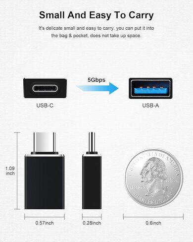 USB C to USB Adapter 4Pack, 5Gbps Type C Male to USB-A Female Dongle Adaptor 60W Fast Charging & OTG Data Sync Converter for iPhone 17e 17 Pro Max 16 15 Galaxy S26 A57 A37 Pixel 10a iPad Mac Pro/Air in Saudi Arabia
