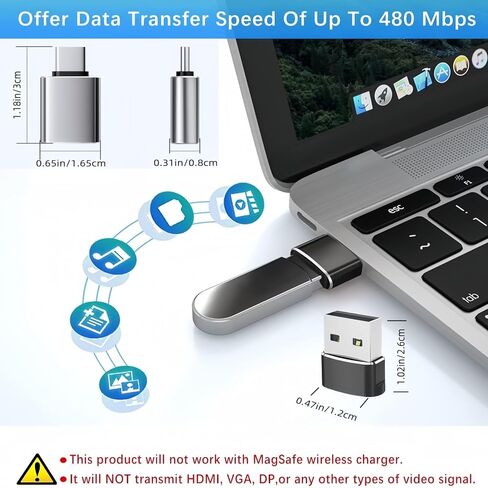 USB A to USB C OTG Adapter 4 Pack, 2Pack Type-C to A & 2Pack USB A to C Adapter,Compatible with MacBook Pro Air,Samsung Notebook and More,for iPhone 16 15 14 13 Plus Pro Max,Serial Adapters in Saudi Arabia