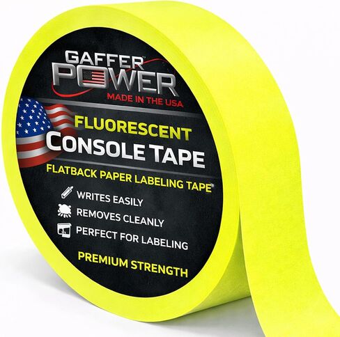 شريط ملصقات Gaffer Power - شريط وحدة تحكم نظيف وقابل للإزالة | شريط لاصق للوحة التحكم في الإضاءة، ولوحة خلط DJ، وخلاط الصوت، والفنون والحرف اليدوية - 1 بوصة × 20 ياردة in Saudi Arabia