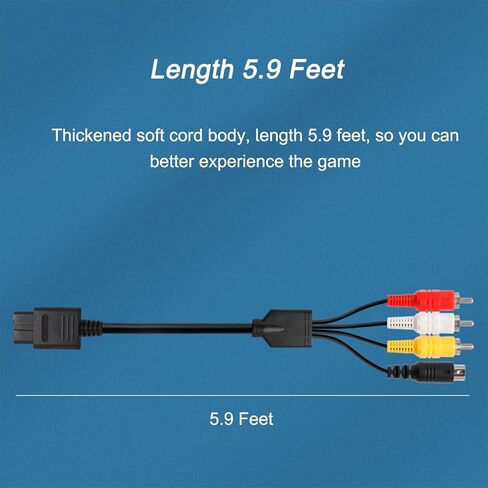 Y.D.F AV + S-Video Cable for N64, AV +S Video Composite Cord Compatible with N64 /SNES/NGC/SFC 6 Feet (Plug and Play) in Saudi Arabia