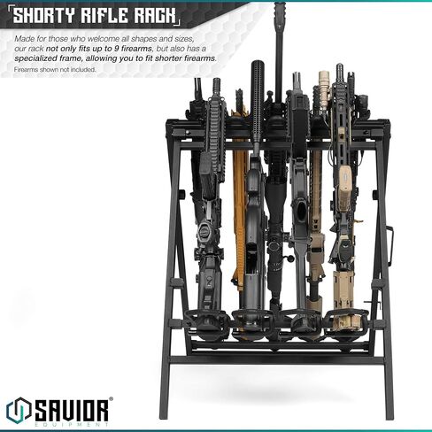 Savior Equipment Portable Folding 9 Gun Free-Standing Rifle Rack, Heavy-Duty Steel Frame, Deer Camp Firearms Display Stand, 2 Height Settings Fit Most Carbine and AR Pistols in Saudi Arabia