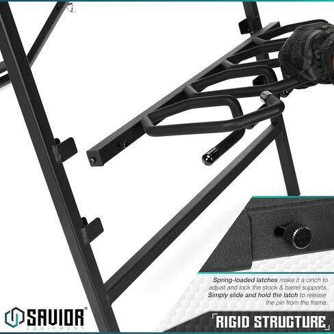 Savior Equipment Portable Folding 9 Gun Free-Standing Rifle Rack, Heavy-Duty Steel Frame, Deer Camp Firearms Display Stand, 2 Height Settings Fit Most Carbine and AR Pistols in Saudi Arabia