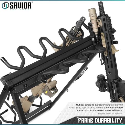 Savior Equipment Portable Folding 9 Gun Free-Standing Rifle Rack, Heavy-Duty Steel Frame, Deer Camp Firearms Display Stand, 2 Height Settings Fit Most Carbine and AR Pistols in Saudi Arabia