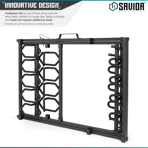 Savior Equipment Portable Folding 9 Gun Free-Standing Rifle Rack, Heavy-Duty Steel Frame, Deer Camp Firearms Display Stand, 2 Height Settings Fit Most Carbine and AR Pistols in Saudi Arabia