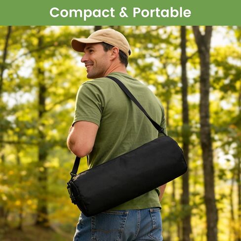 Raynesys 360° Rotation Camping Chair, Compact Hiking Chair with Cup Holder & Storage Pocket, Portable Folding Chairs for Outdoor Activities, High Back Comfort for Long Sitting, 1 Pack Black in Kuwait
