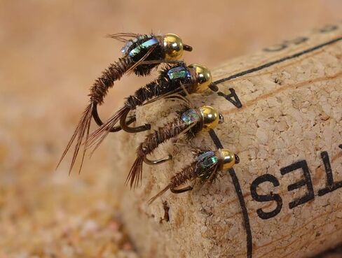 Bead Head Quasimodo Pheasant Tail Mayfly Nymph Flies Tied on Mustad Signature Fly Hooks - 12 Flies in Saudi Arabia