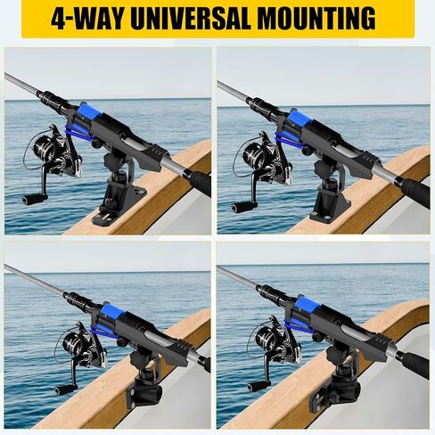 GearTrust 2-in-1 Fishing Rod Holder for Boat Kayak Rod Holder Track Deck Mount, Secure Fishing Pole Holders with Three Tier Rod Protection,Dual T Bolt, Bungee Cord & Sliding Loop in Saudi Arabia