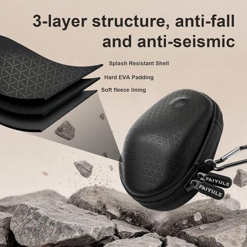 حقيبة حمل متوافقة مع ماوس Logitech MX Master 4/3S/3، حقيبة سفر من جلد البولي يوريثان مقاومة للماء مع فتحة استقبال دقيقة وحماية عجلة التمرير، هيكل صلب مبطن بالفوم مضاد للاهتزاز، أسود in Kuwait