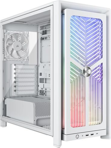 CORSAIR Frame 4000X RS Modular Mid-Tower ATX PC Case – RGB Front Panel, 4X RS120 PWM Fans Included, InfiniRail Fan Mount System, Reverse GPU Anti-Sag and Motherboard Support – White in Saudi Arabia