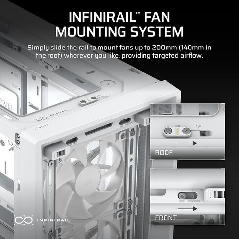 CORSAIR Frame 4000X RS Modular Mid-Tower ATX PC Case – RGB Front Panel, 4X RS120 PWM Fans Included, InfiniRail Fan Mount System, Reverse GPU Anti-Sag and Motherboard Support – White in Saudi Arabia