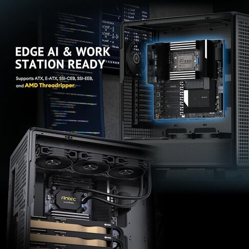 Antec 900 Full Tower Case, AI Workstation & Gaming Chassis, Supports E-ATX/Threadripper & Back-Connect MB, 6 PWM Fans Included, Type-C 10Gbps, 420mm Radiator Support, Tempered Glass in Saudi Arabia