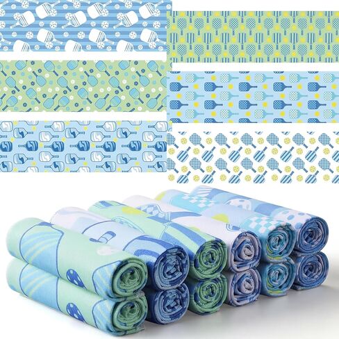Breling 12 Pcs Dinkball Sports Cooling Towel 40" x 12" Towel Funny Microfiber Athletic Towels for Sweat Yoga Dinkball Lover Gift Retirement Gift for Men Women Graduation Mothers Day Party Favors in Kuwait