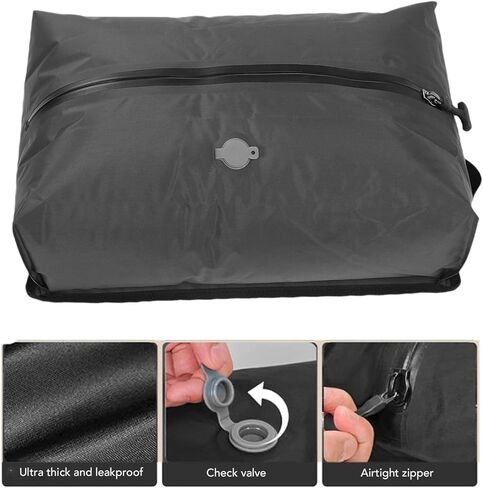 Travel Vacuum Bag, 16L Reusable Proof TPU Vacuum Compression Bag with Easy to Use Sealing Valve, for Suitcase Backpack Camping Cruising Home Storage (Grey) in Saudi Arabia