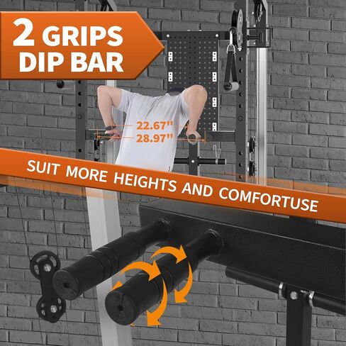GarveeLife Power Cage, 2000LB Power Rack with Dual Independent Pulley System, Squat Rack with Adjustable Cable Crossover, Multi-Function Home Gym Workout Machine for Home in Saudi Arabia