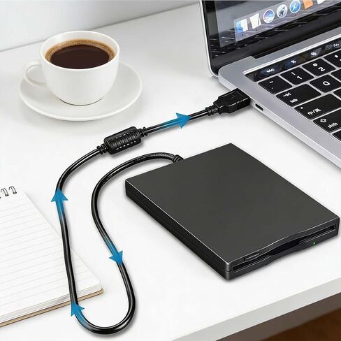 Portable USB 3.5 inch Floppy Disk External Floppy Drive, Dual Interface (USB+Type-C), Compatible with laptops and desktops in Saudi Arabia