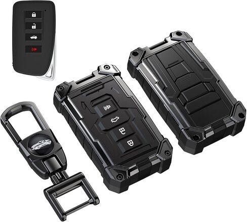 Heavy Key Fob Cover for Lexus, Keychain, Metal Silicone Key Fob Case Compatible with Lexus ES is GS NX LS RX RC 300h 350 200t 250 in Saudi Arabia