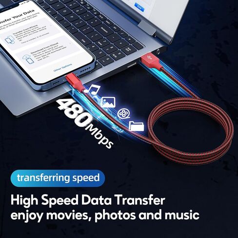 3 Pack 10 FT iPhone Charger Fast Charging Cord MFi Certified Lightning Cable Nylon Braided iPhone Charger Cord Compatible with iPhone 14 13 12 11 Pro Max XR XS X 8 7 6 Plus SE and More in Saudi Arabia