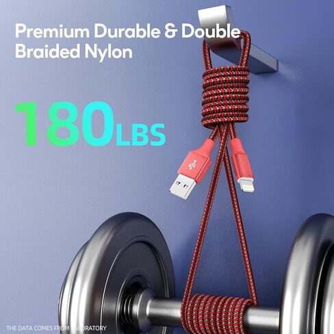 3 Pack 10 FT iPhone Charger Fast Charging Cord MFi Certified Lightning Cable Nylon Braided iPhone Charger Cord Compatible with iPhone 14 13 12 11 Pro Max XR XS X 8 7 6 Plus SE and More in Saudi Arabia