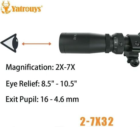 2-7x32 دوبلكس شبكاني طويل العين Riflescopes التكتيكية مع نطاق 20 مم و 11 مم in Kuwait