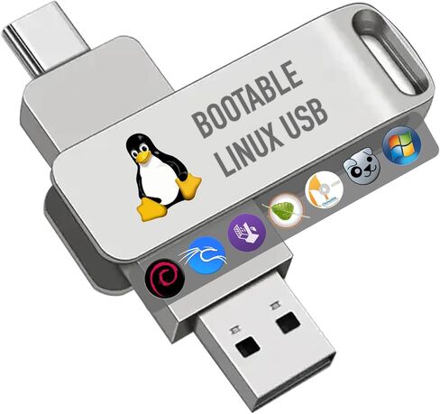 16GB - 7-in-1, Bootable USB Drive 3.0 for Linux & Windows XP, Debian | Tails | Kali | Bodhi | TrixiePup | Clonezilla, Supported UEFI and Legacy in Saudi Arabia