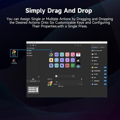 AJAZZ Macro Keypad Stream Controller Deck Gaming Streaming Keyboard Shortcut Keyboard، 6 مفاتيح قابلة للبرمجة قابلة للتخصيص لوحة صوت AI مرئية USB لـ YouTube، إعداد مكتب المكتب، الكمبيوتر المحمول، الكمبيوتر الشخصي، Mac in Kuwait