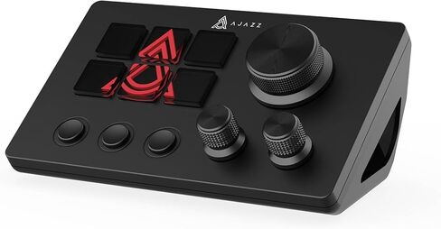 AJAZZ Macro Keypad Stream Controller Deck Gaming Streaming Keyboard Shortcut Keyboard، 6 مفاتيح قابلة للبرمجة قابلة للتخصيص لوحة صوت AI مرئية USB لـ YouTube، إعداد مكتب المكتب، الكمبيوتر المحمول، الكمبيوتر الشخصي، Mac in Kuwait