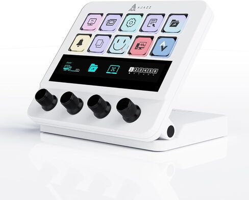 AJAZZ Macro Keypad Stream Controller Deck Gaming Streaming Keyboard Shortcut Keyboard، 6 مفاتيح قابلة للبرمجة قابلة للتخصيص لوحة صوت AI مرئية USB لـ YouTube، إعداد مكتب المكتب، الكمبيوتر المحمول، الكمبيوتر الشخصي، Mac in Kuwait