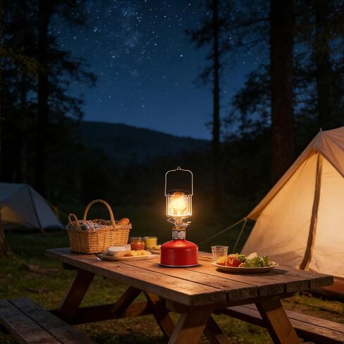 Baluue Camping Gas Lantern Propane Lamp Outdoor Fuel-Powered Tent Light Portable Emergency Illumination Tool with Lamp Cover for Hiking and Camping in Saudi Arabia