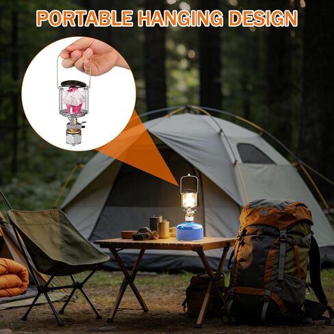 KALLORY Portable Camping Gas Lantern Mapp Gas Lamp with Protective Cover Portable Emergency Fuel Lantern for Outdoor Hiking and Tent Lighting in Saudi Arabia