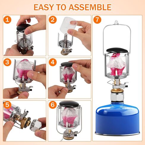 KALLORY Portable Camping Gas Lantern Mapp Gas Lamp with Protective Cover Portable Emergency Fuel Lantern for Outdoor Hiking and Tent Lighting in Saudi Arabia