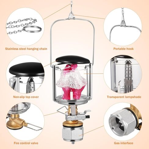 ULTECHNOVO Gas Lantern Tent Lantern Mapp Gas Lamp Portable Camping Light with Cover Outdoor Camping Illumination Tool for Hiking and Emergency Use in Saudi Arabia