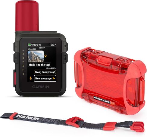 مجموعة جهاز الاتصال عبر الأقمار الصناعية InReach Mini 3 Plus SOS من Garmin مع حافظة صلبة نانو (قطعتان) in Kuwait