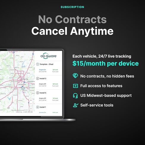 GPS Tracker for Vehicles, All Aware Instant Location, Live Driving Alerts, Trip and Fuel Reports for Fleets, Low Monthly Subscription, Cancel Anytime, Android and Apple iOS iPhone Compatible - 2 Pack in Saudi Arabia