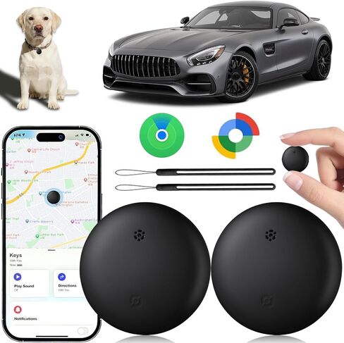 Dual System GPS Tracker for iOS and Android Bluetooth Tracker Smart Tags Compatible with Apple Find My (iOS) & Google's Find Hub(Android) for Keys, Vehicles, Car, Luggage, Wallet (4) in Kuwait