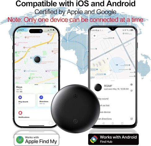 Dual System GPS Tracker for iOS and Android Bluetooth Tracker Smart Tags Compatible with Apple Find My (iOS) & Google's Find Hub(Android) for Keys, Vehicles, Car, Luggage, Wallet (4) in Kuwait