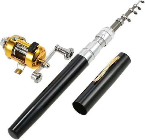 [Pocket Fishing Rod] Portable Telescopic Fishing Rod Set | Travel Gear with Reel - Ideal for Beginners in Saudi Arabia