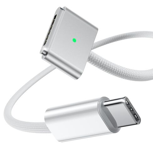 Amavasion USB-C to Magnetic 3 Charging Cable (6.6ft), 140W Fast Charging Replacement for MacBook Air & Pro, Secure Magnetic Connect, Braided Cable – White in Saudi Arabia