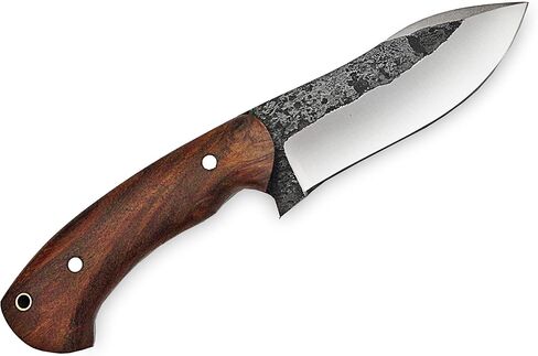 High Carbon Steel Knife - Handmade Full Tang Bushcraft Knife - Hunting Knife, Survival Knife, Fixed Blade Knife & Camping Knife - Camping Knives & Hunting Knives with Rosewood Handle & leather Sheath in Saudi Arabia