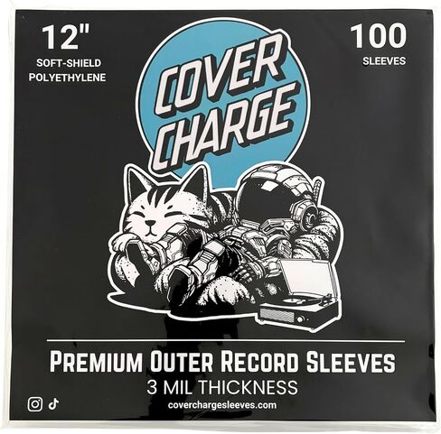 Cover Charge 100 غلاف خارجي لسجل الفينيل 3 مل من البولي إيثيلين الشفاف يغطي ألبوم LP مقاس 12.75 بوصة × 12.5 بوصة درع ناعم يناسب السجلات القياسية مقاس 12 بوصة in Kuwait