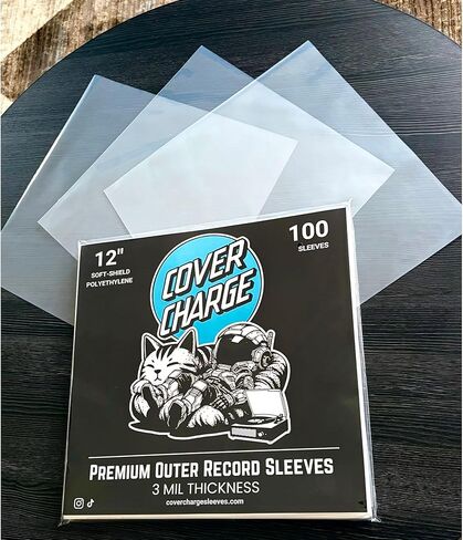 Cover Charge 100 غلاف خارجي لسجل الفينيل 3 مل من البولي إيثيلين الشفاف يغطي ألبوم LP مقاس 12.75 بوصة × 12.5 بوصة درع ناعم يناسب السجلات القياسية مقاس 12 بوصة in Kuwait