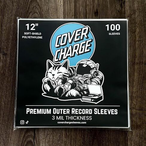 Cover Charge 100 غلاف خارجي لسجل الفينيل 3 مل من البولي إيثيلين الشفاف يغطي ألبوم LP مقاس 12.75 بوصة × 12.5 بوصة درع ناعم يناسب السجلات القياسية مقاس 12 بوصة in Kuwait