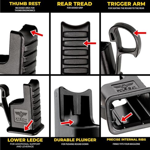 XTECH LDR2000 B1 Magazine Speed Loader for Smith & Wesson M&P Bodyguard 2.0 .380 - Made in USA - Fast Thumb Saver Mag Loader in Saudi Arabia