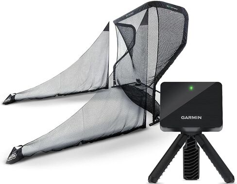 شاشة إطلاق الجولف المحمولة Garmin Approach R10 وشبكة الجولف Net Return Pro Series V2 مع حواجز جانبية | 14 مقاييس البيانات المتأرجحة، الدورات الافتراضية، تسجيل الفيديو، حامل الهاتف | داخلي وخارجي in Saudi Arabia